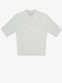 Givenchy Women's Cropped Cotton and Silk Polo Shirt White