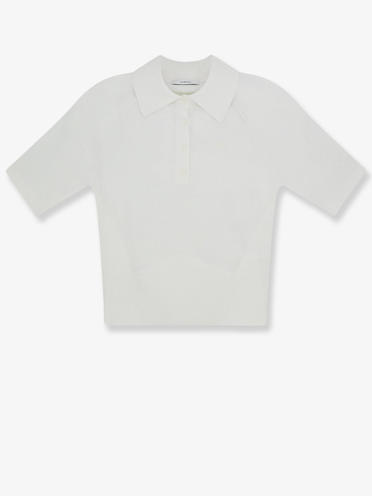 Givenchy Women's Cropped Cotton and Silk Polo Shirt White
