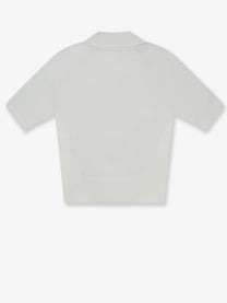 Givenchy Women's Cropped Cotton and Silk Polo Shirt White