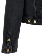 Ganni Cropped Denim Jacket Black, view 4