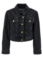 Ganni Cropped Denim Jacket Black
