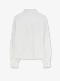 Celine Women's Cropped Denim Shirt White