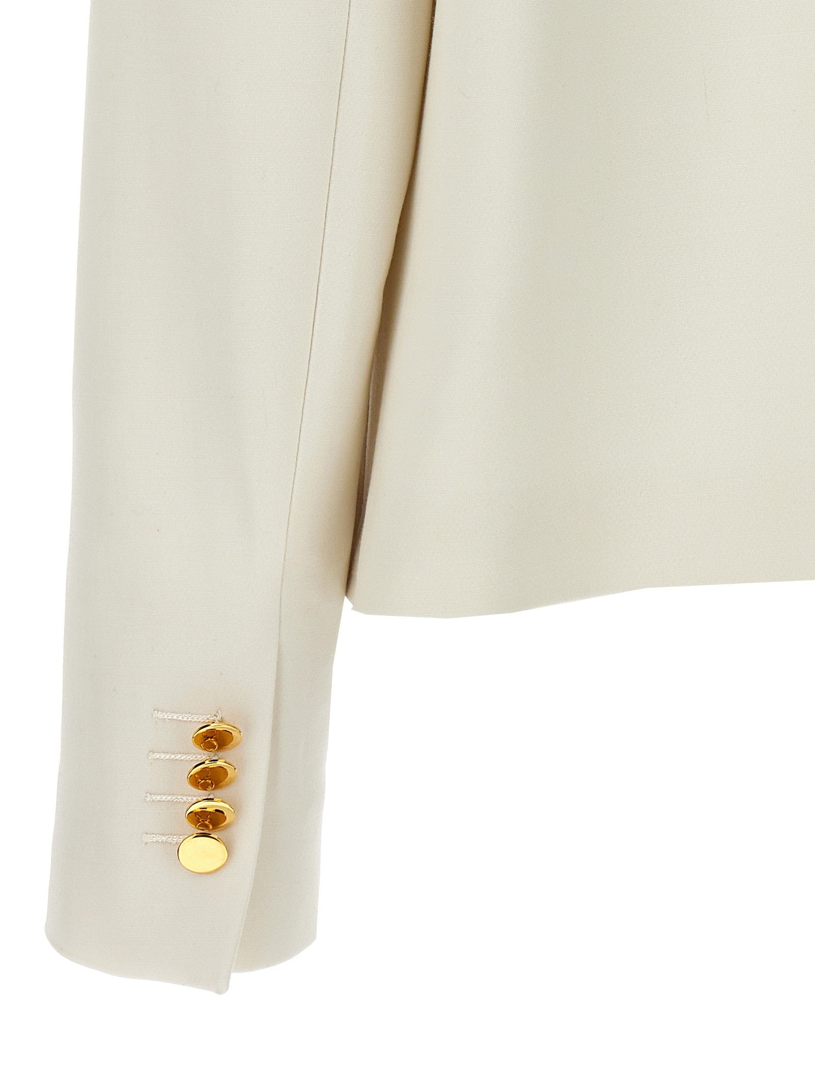 Kiton Cropped Double Breasted Jacket White