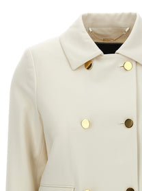 Kiton Cropped Double Breasted Jacket White