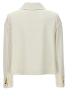 Kiton Cropped Double Breasted Jacket White, view 2