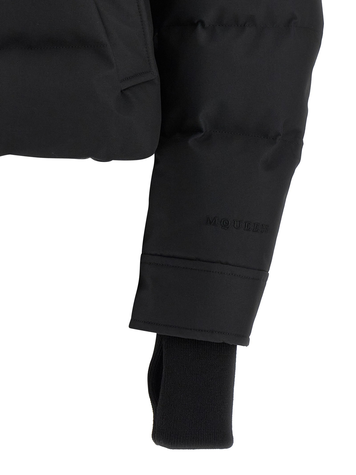 Alexander McQueen Cropped Down Jacket Black, view 4