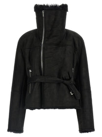 Rick Owens Cropped Flight Jacket Black