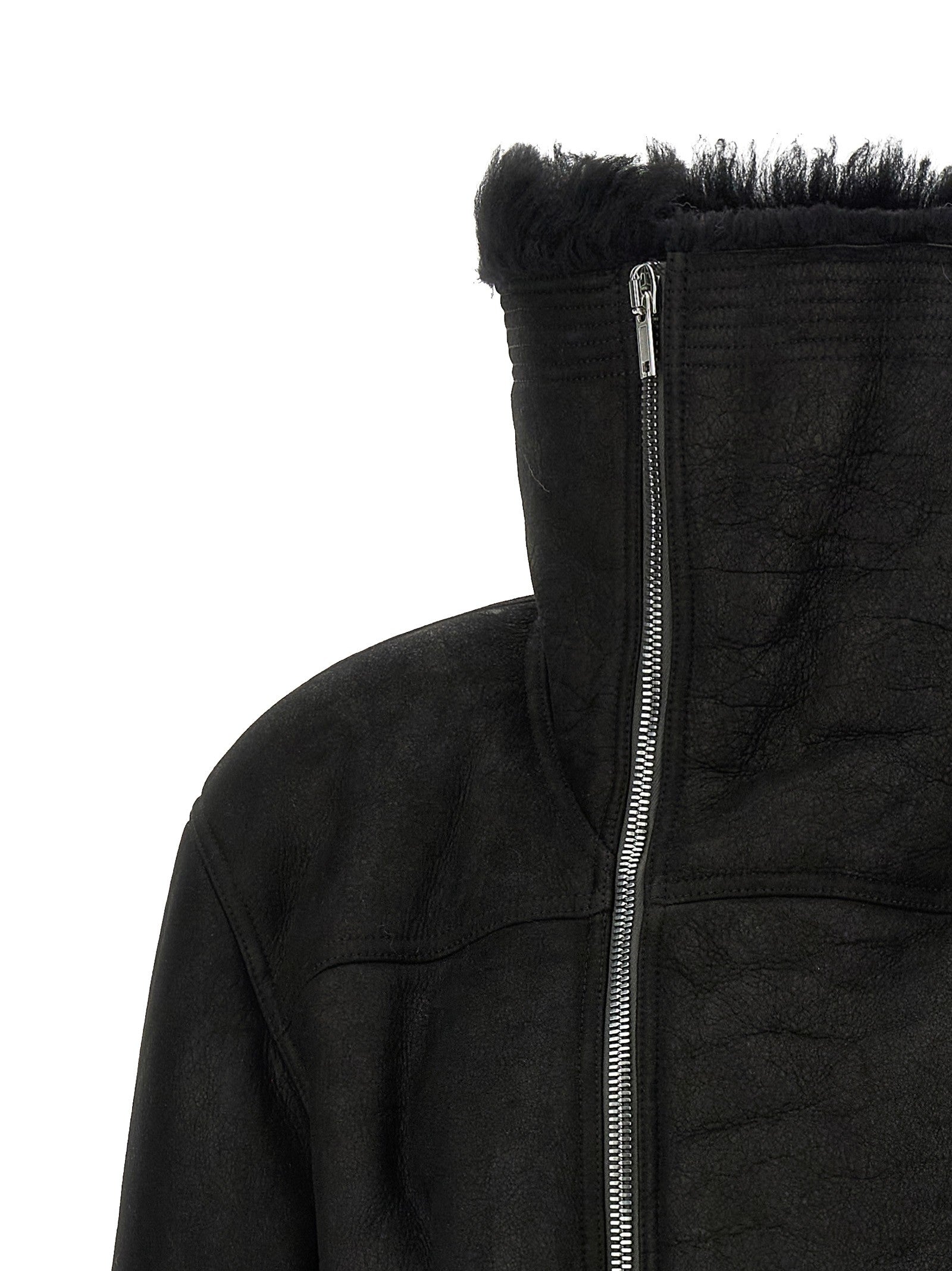 Rick Owens Cropped Flight Jacket Black