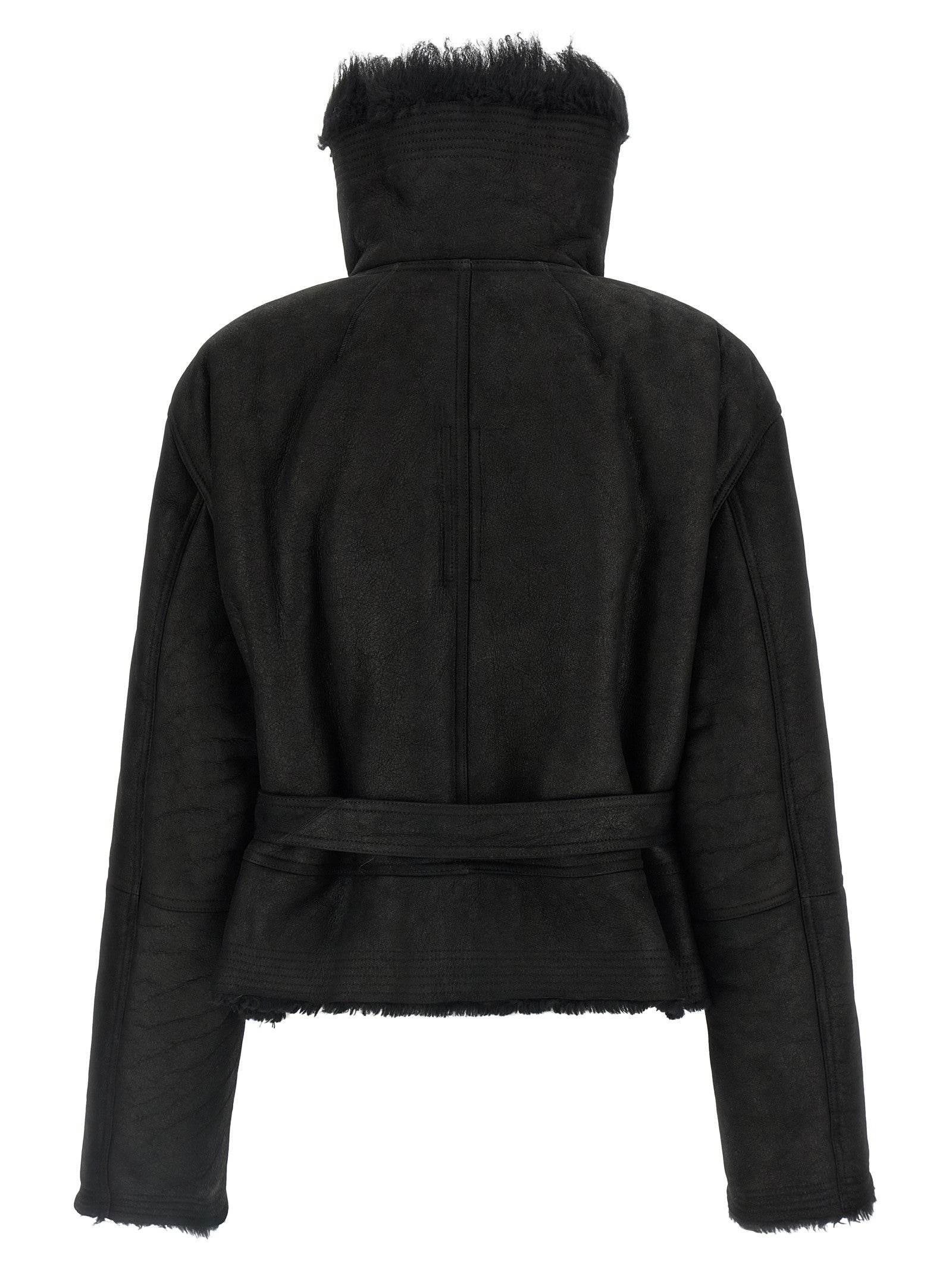 Rick Owens Cropped Flight Jacket Black