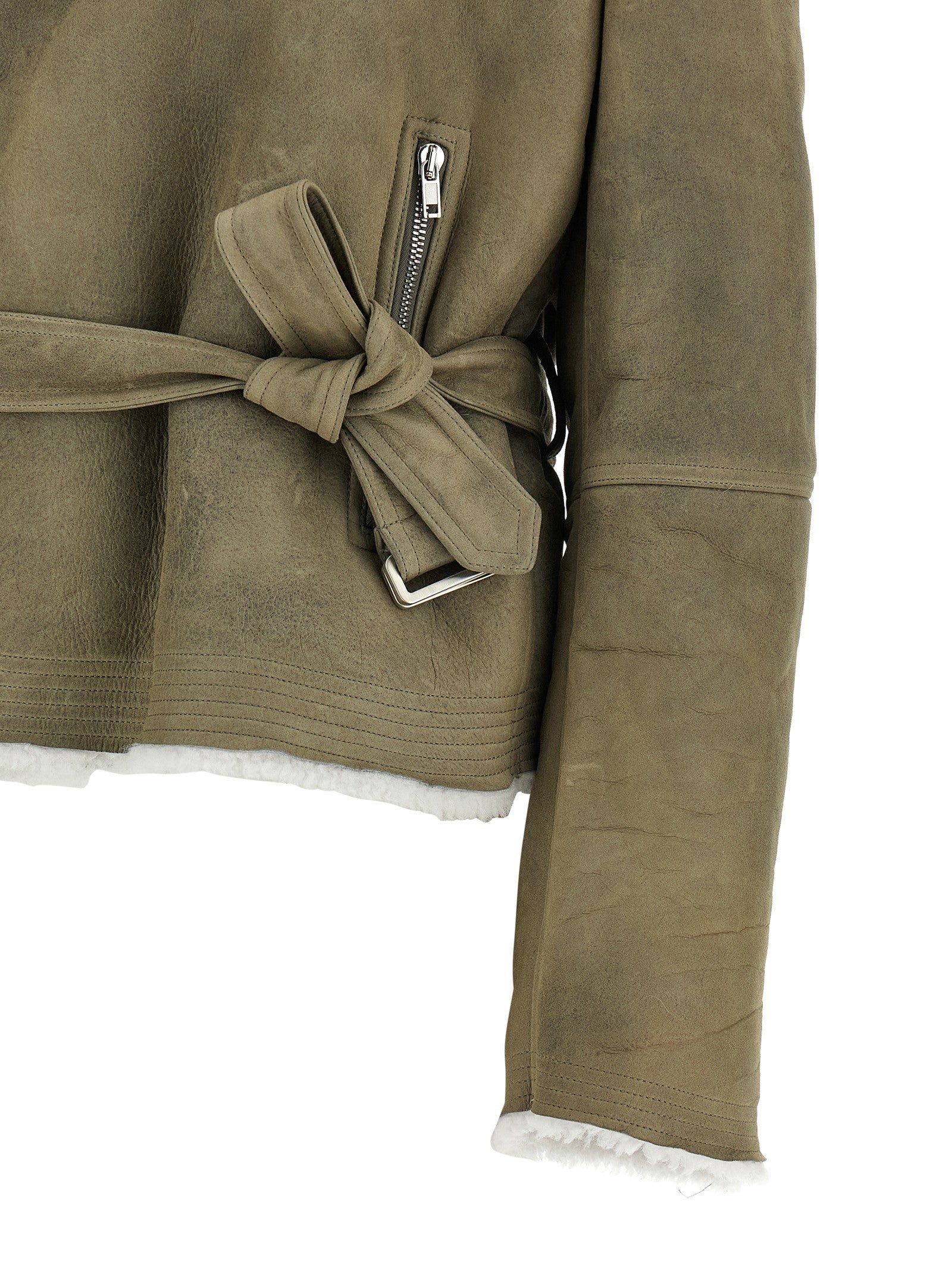 Rick Owens Cropped Flight Jacket Green