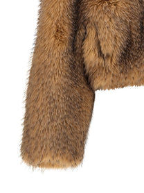 ROTATE Birger Christensen Cropped Fur Beige