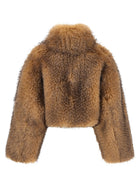 ROTATE Birger Christensen Cropped Fur Beige, view 2