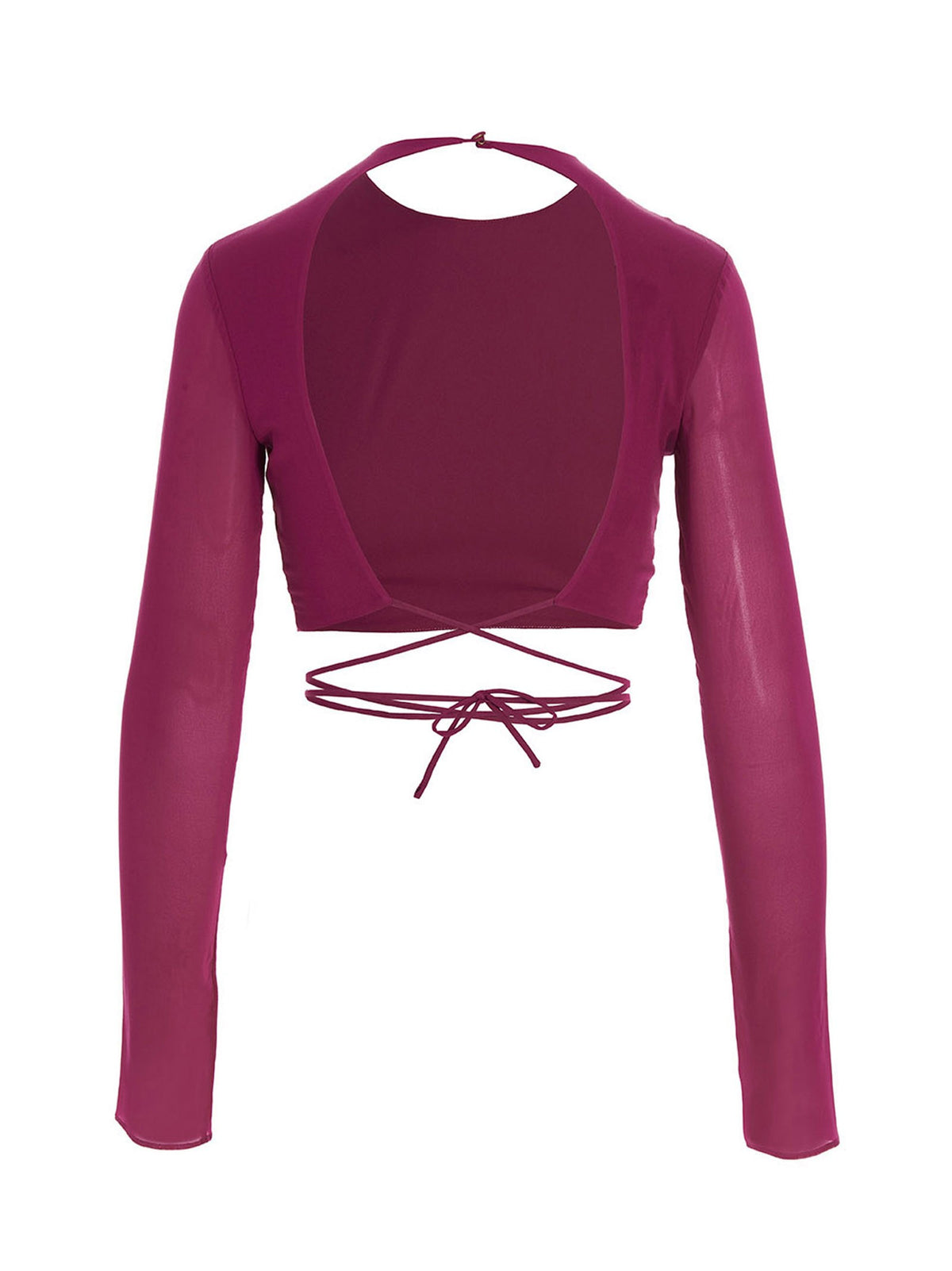 The Andamane Cropped Georgette Top Pink, view 2