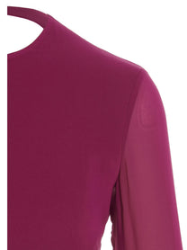 The Andamane Cropped Georgette Top Pink, view 3