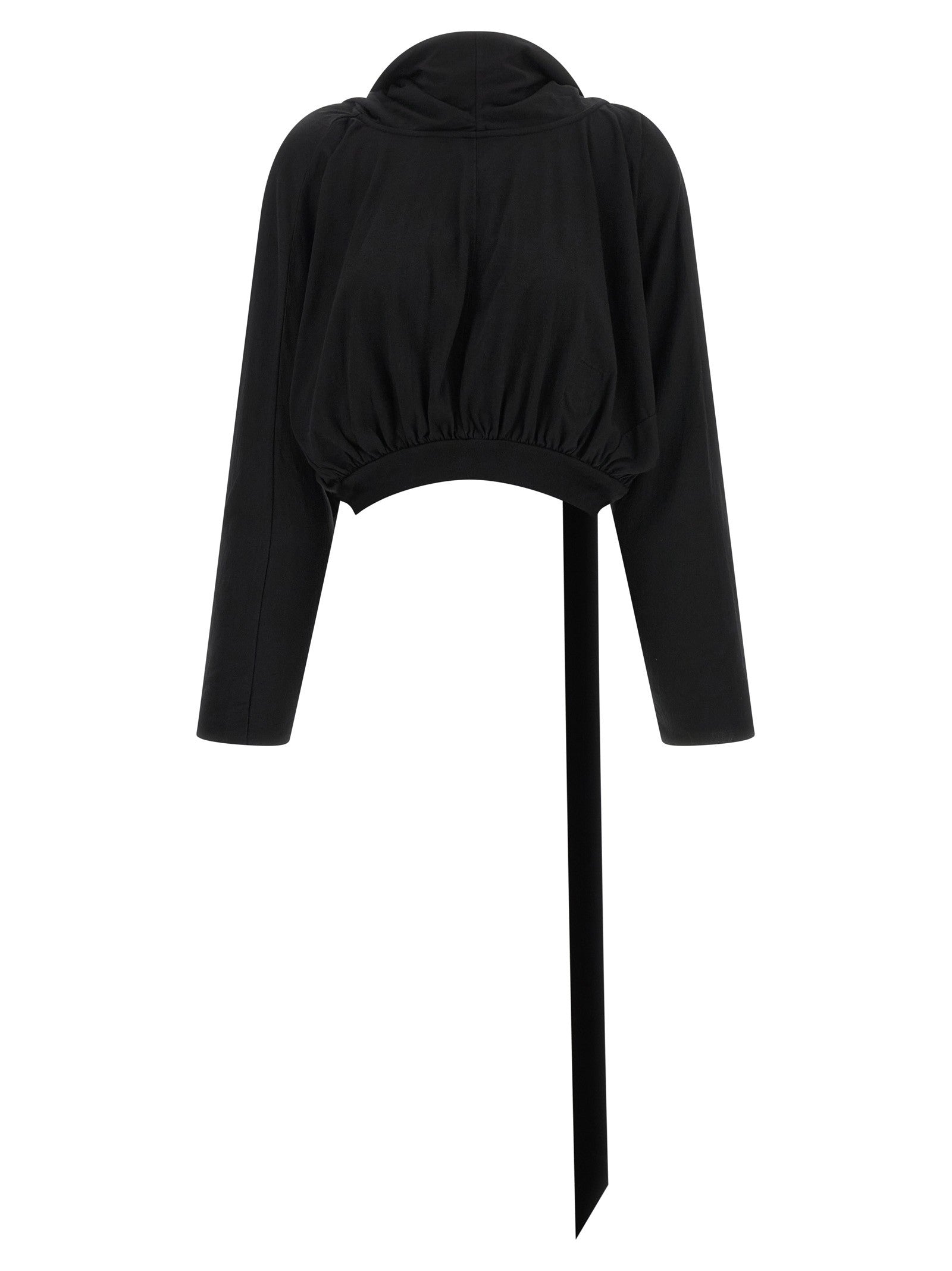 DRKSHDW Cropped Hooded Top Long Sleeve Sweater Black