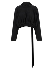 DRKSHDW Cropped Hooded Top Long Sleeve Sweater Black