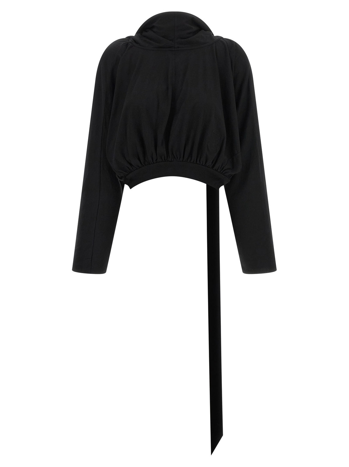 DRKSHDW Cropped Hooded Top Long Sleeve Sweater Black