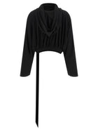 DRKSHDW Cropped Hooded Top Long Sleeve Sweater Black, view 2