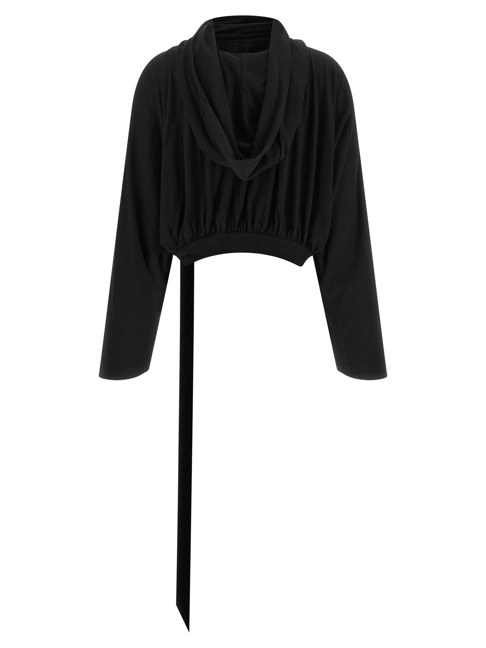DRKSHDW Cropped Hooded Top Long Sleeve Sweater Black