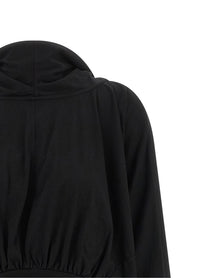 DRKSHDW Cropped Hooded Top Long Sleeve Sweater Black