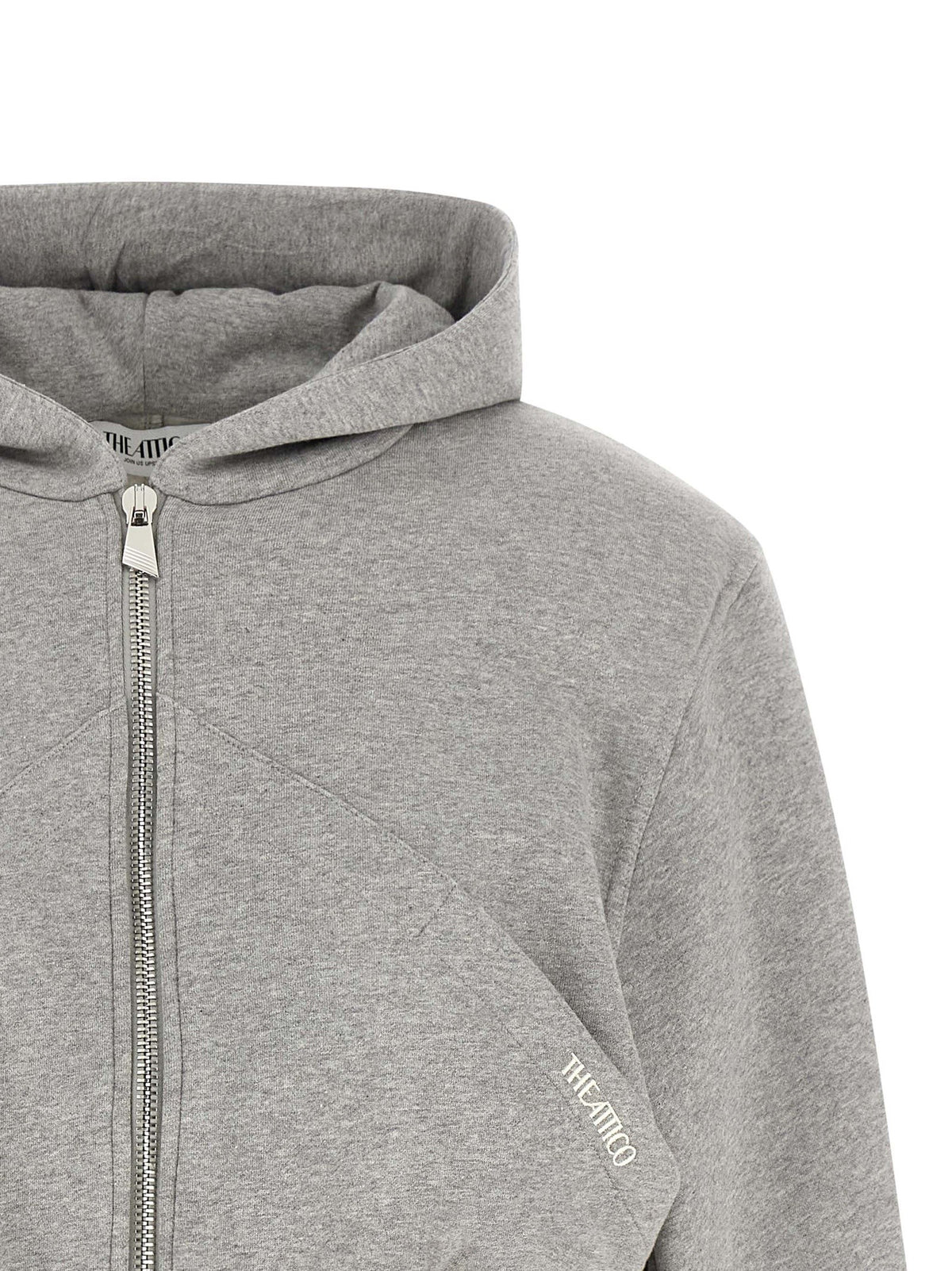 The Attico Cropped Hoodie Grey