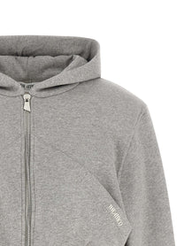 The Attico Cropped Hoodie Grey