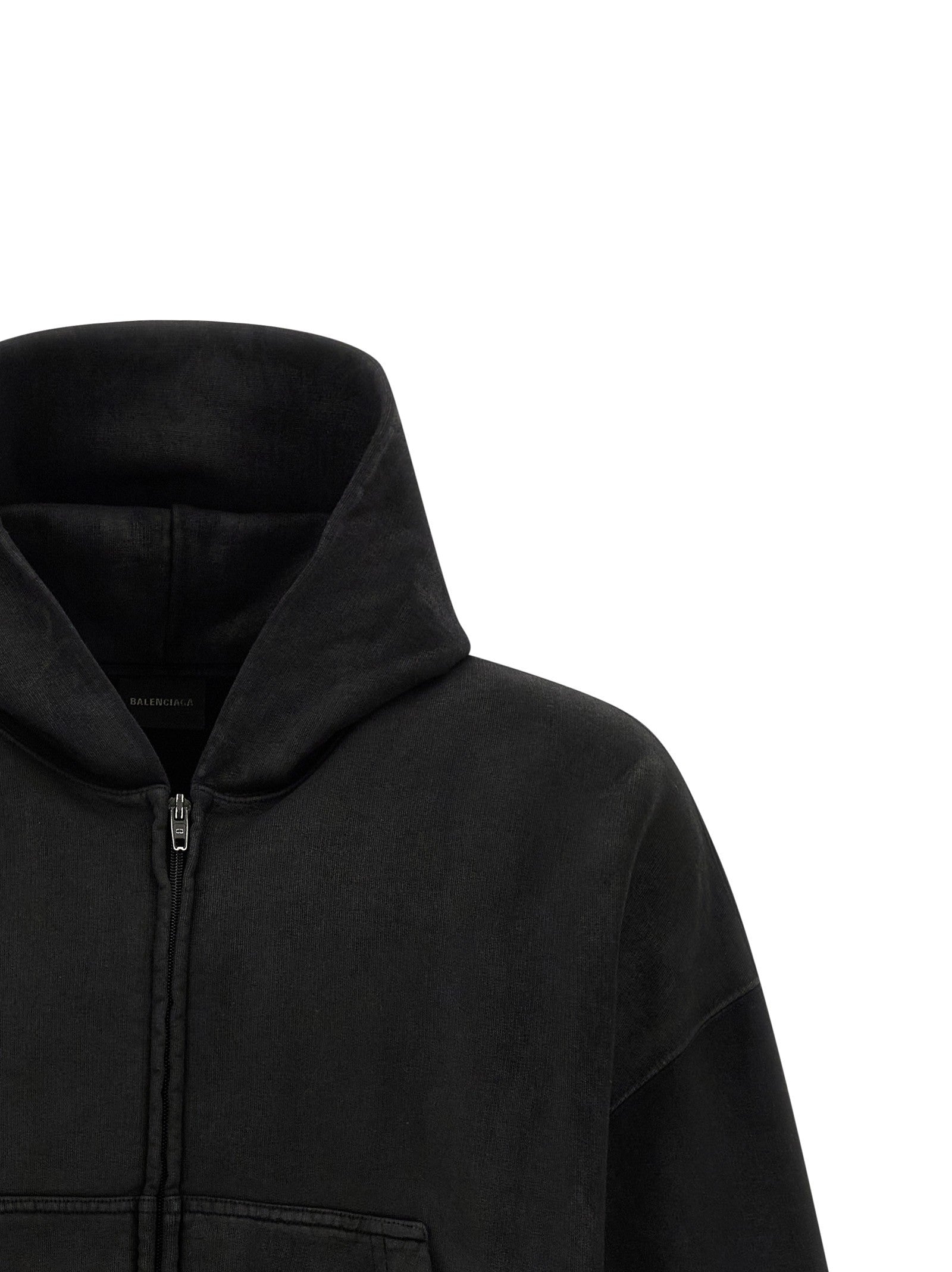 Balenciaga Cropped Hoodie Black