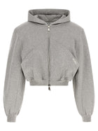 The Attico Cropped Hoodie Grey