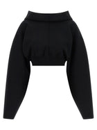 Rick Owens Cropped Hoodie Black