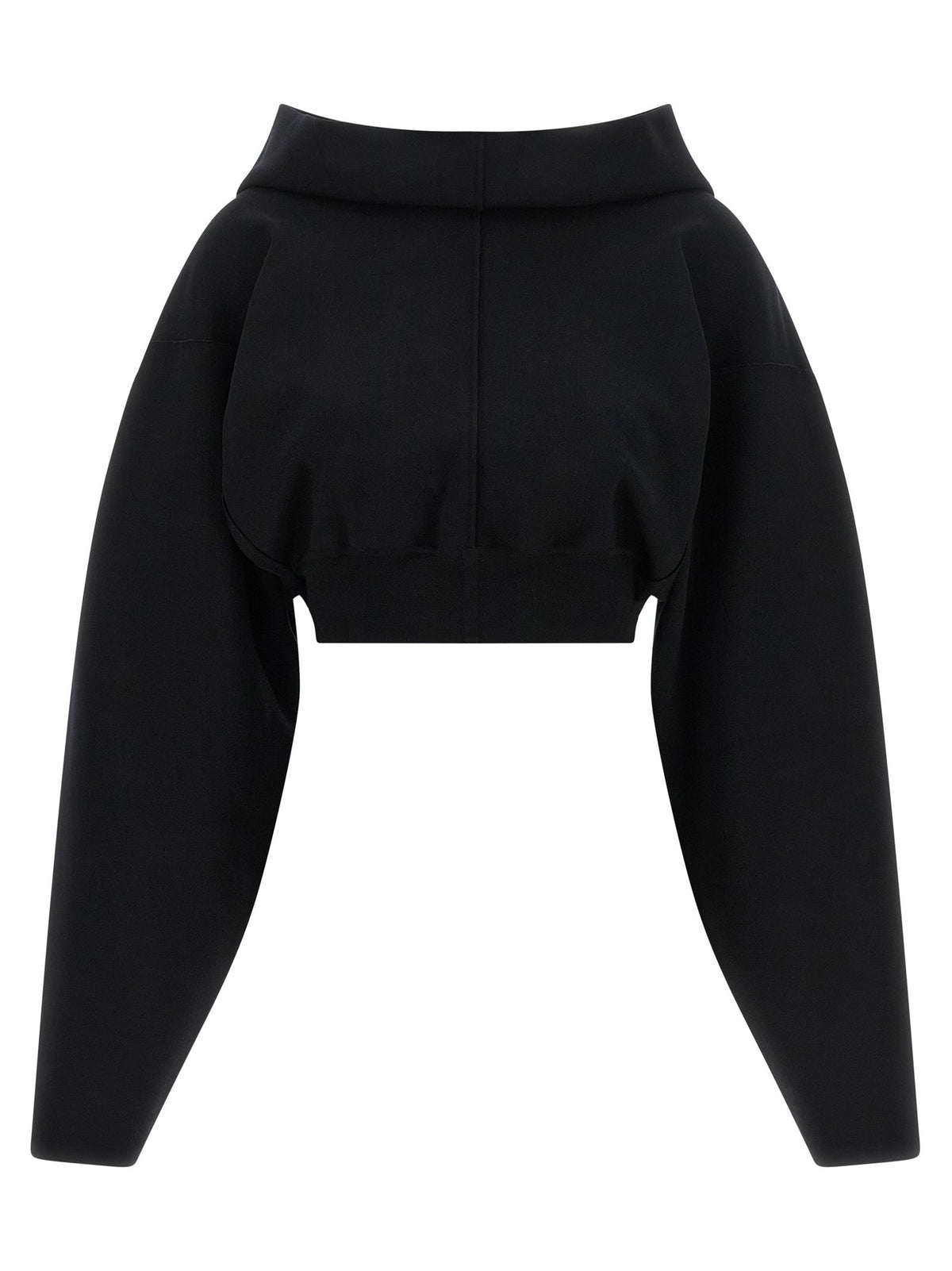 Rick Owens Cropped Hoodie Black
