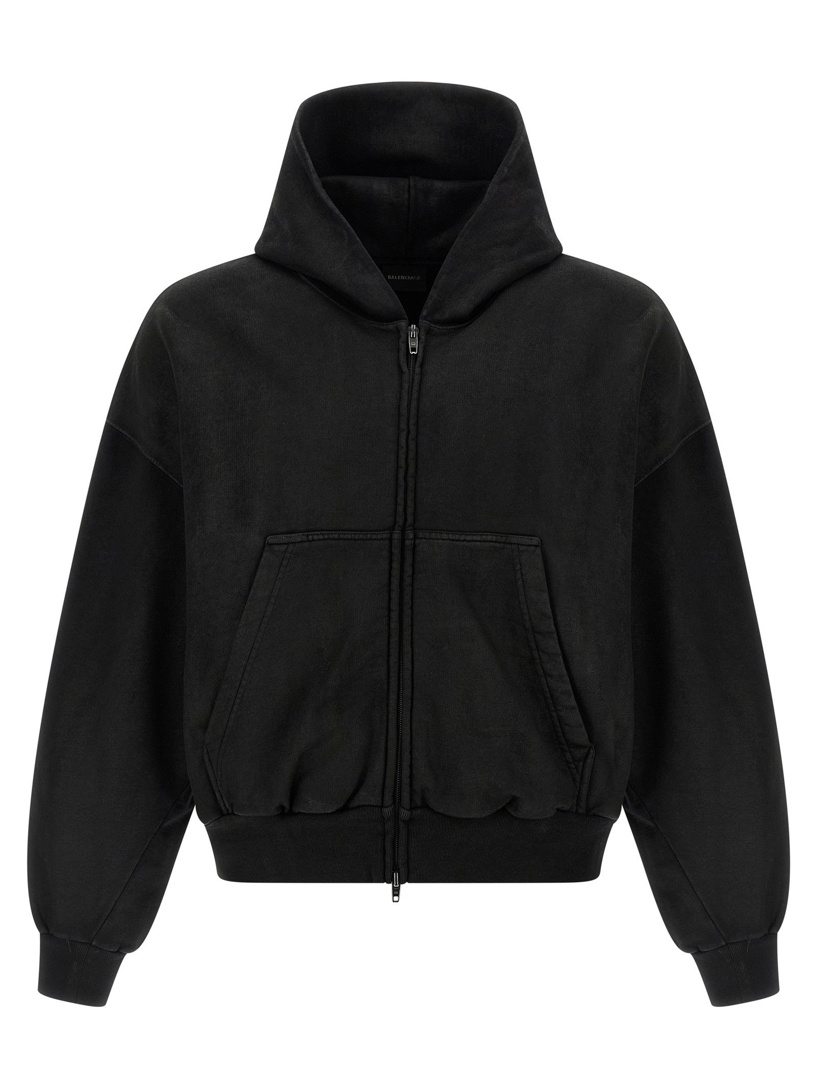 Balenciaga Cropped Hoodie Black