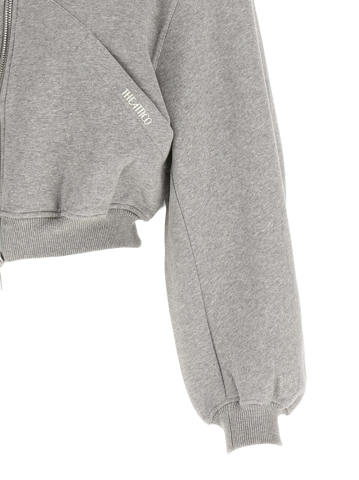 The Attico Cropped Hoodie Grey