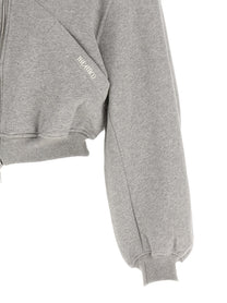 The Attico Cropped Hoodie Grey