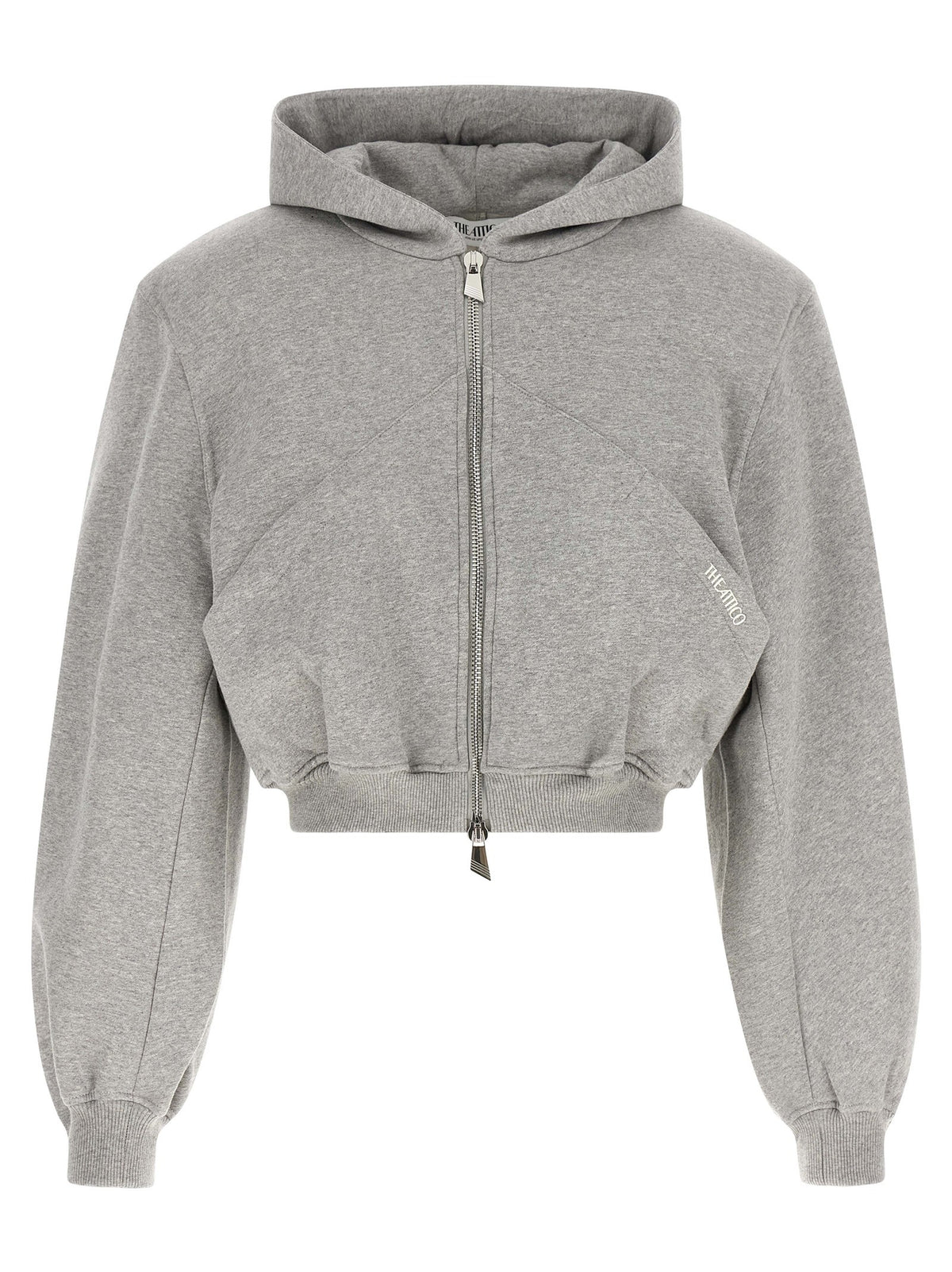 The Attico Cropped Hoodie Grey
