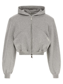 The Attico Cropped Hoodie Grey