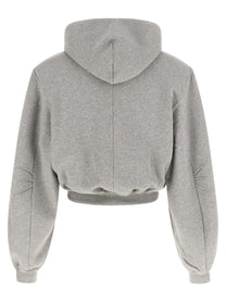 The Attico Cropped Hoodie Grey