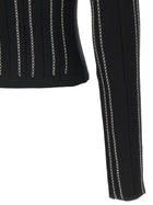 Elisabetta Franchi Cropped Knit Cardigan Black, view 4