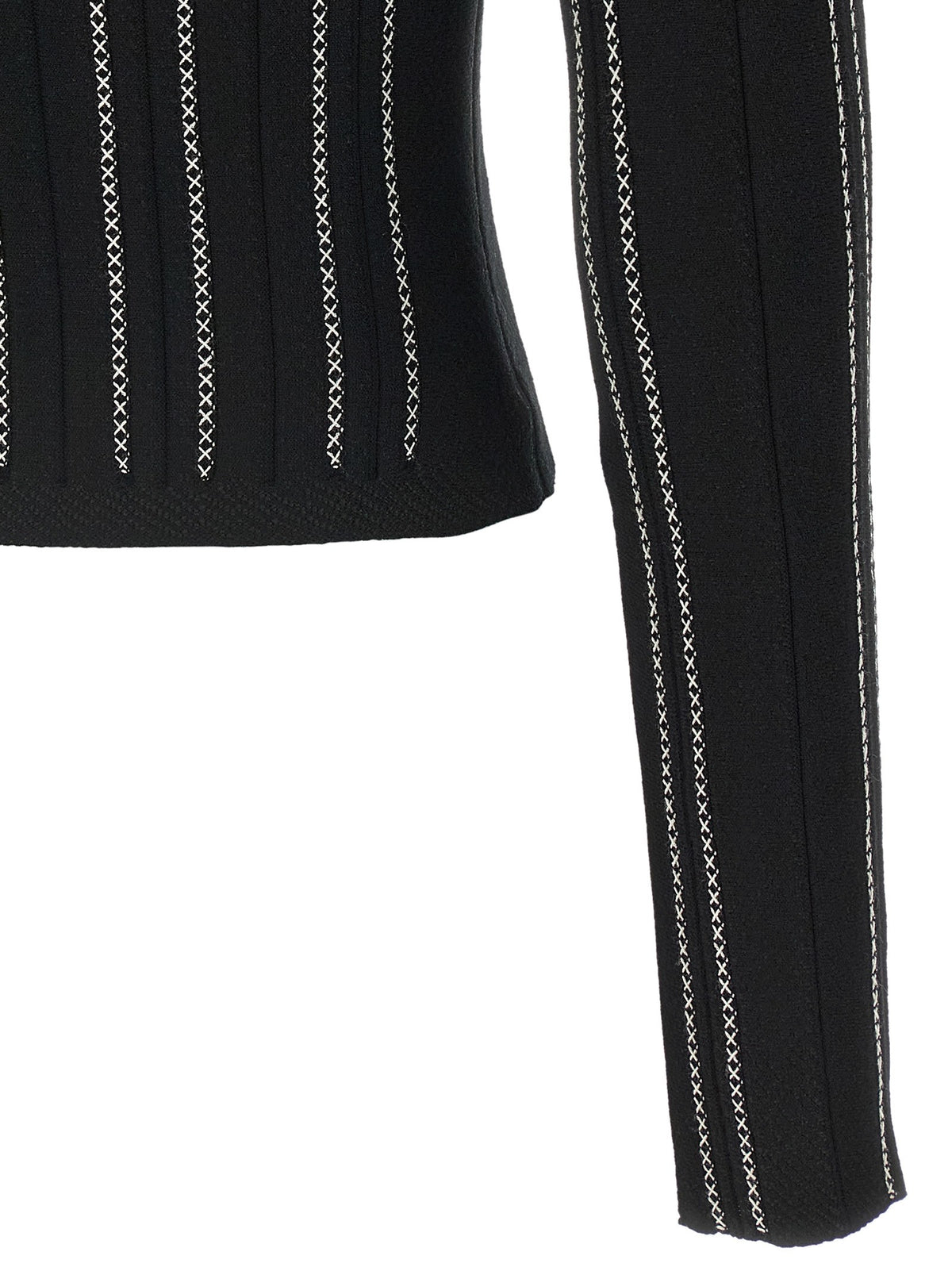 Elisabetta Franchi Cropped Knit Cardigan Black, view 4