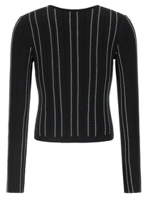 Elisabetta Franchi Cropped Knit Cardigan Black, view 2