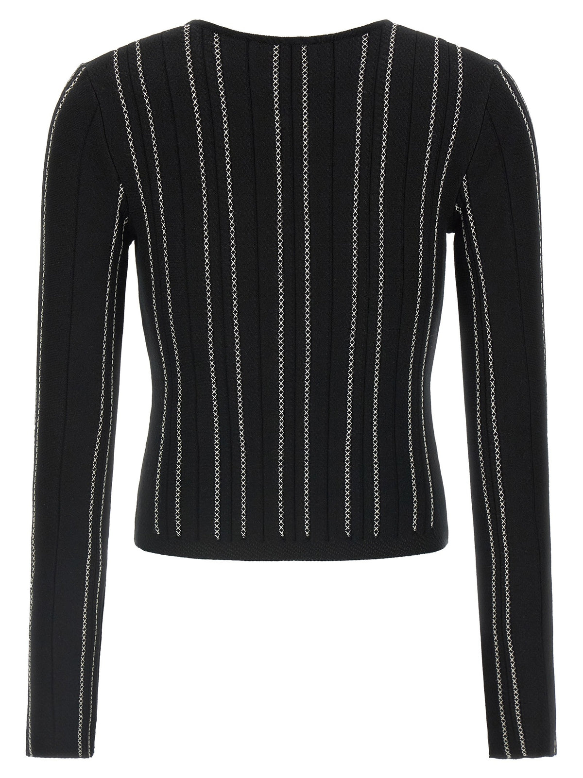 Elisabetta Franchi Cropped Knit Cardigan Black, view 2
