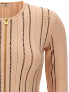 Elisabetta Franchi Cropped Knit Cardigan Blue, view 3