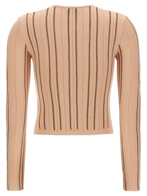 Elisabetta Franchi Cropped Knit Cardigan Blue, view 2