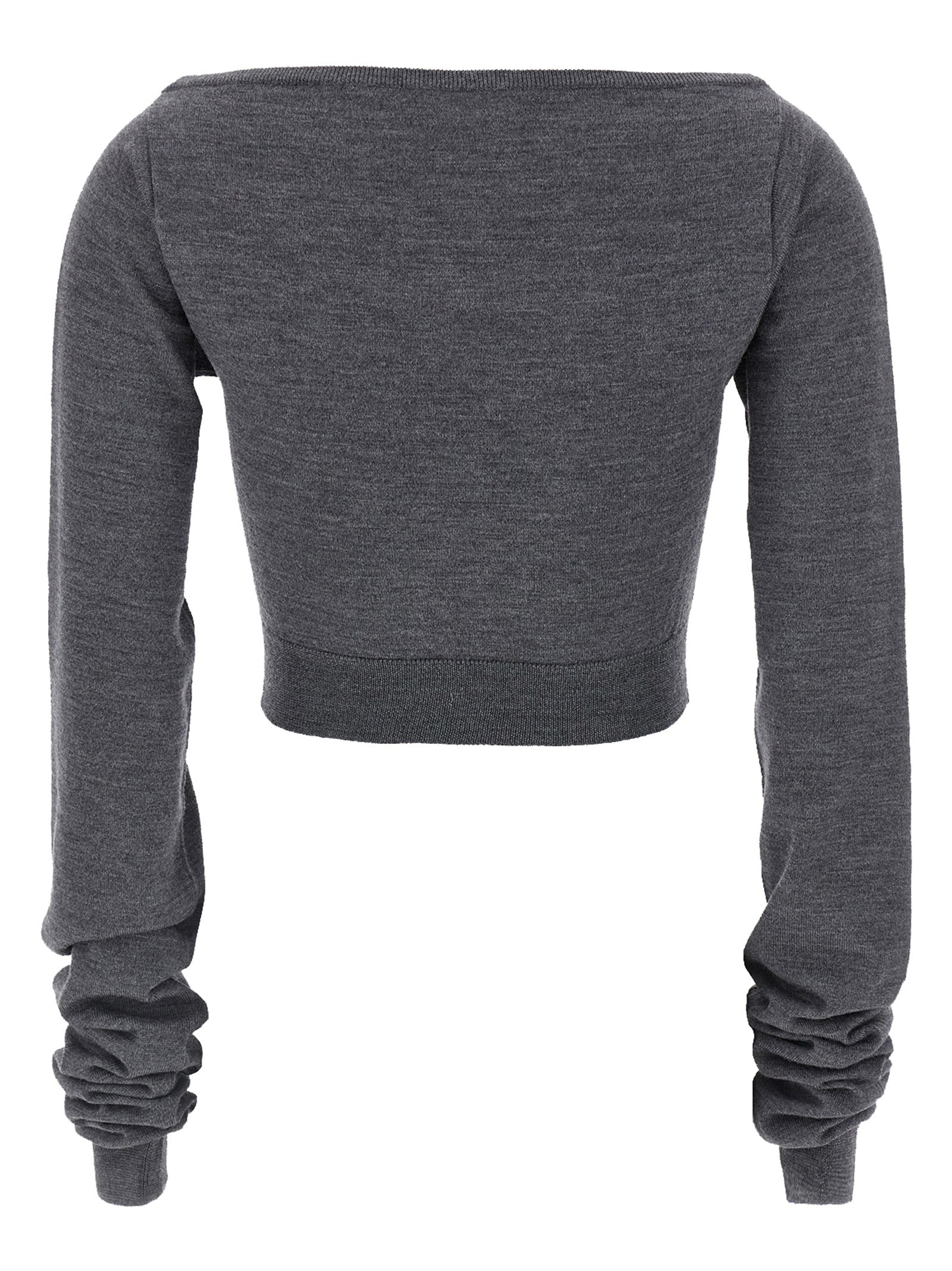 Miu Miu Cropped Knit Top Grey