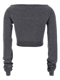 Miu Miu Cropped Knit Top Grey
