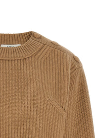Chloé Cropped Lace Sweater Beige