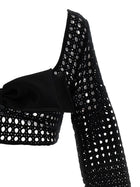 Giambattista Valli Cropped Macramé Bow Top Black, view 3