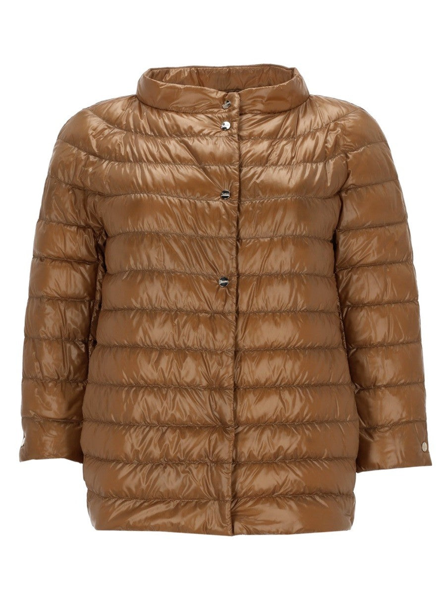 Herno Women's Cropped Padded Down Jacket Brown
