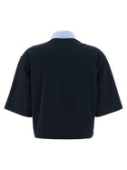 Stella McCartney Cropped Piquet Polo Blue, view 2