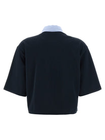 Stella McCartney Cropped Piquet Polo Blue