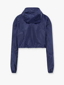 Miu Miu Women's Cropped Recycled Nylon Jacket Blue